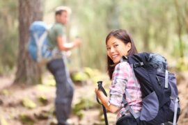 Younger couple hiking