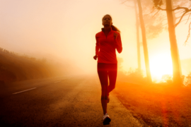 Woman Jogging at sunrise