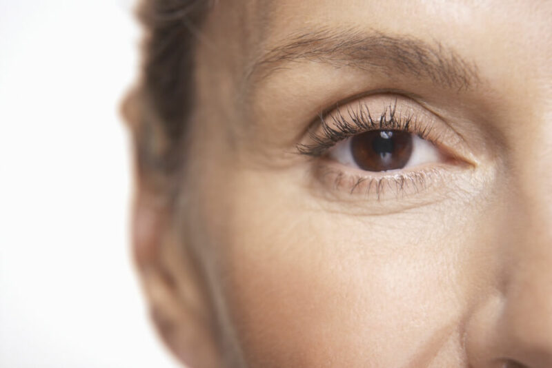 Middle-aged woman eye closeup